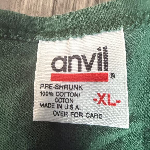 Green Graphic Flower Tee Shirt Wildflower Print 100% Cotton Single Stitch - Picture 3 of 7